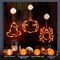 3 Pack Halloween Window Lights Spider Witch Hat Pumpkin Orange Light Decoration